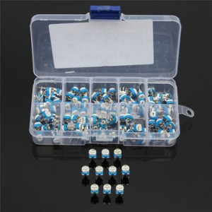 100Pcs 10 Values Variable Resistor 500R To 1M RM065 Carbon Film